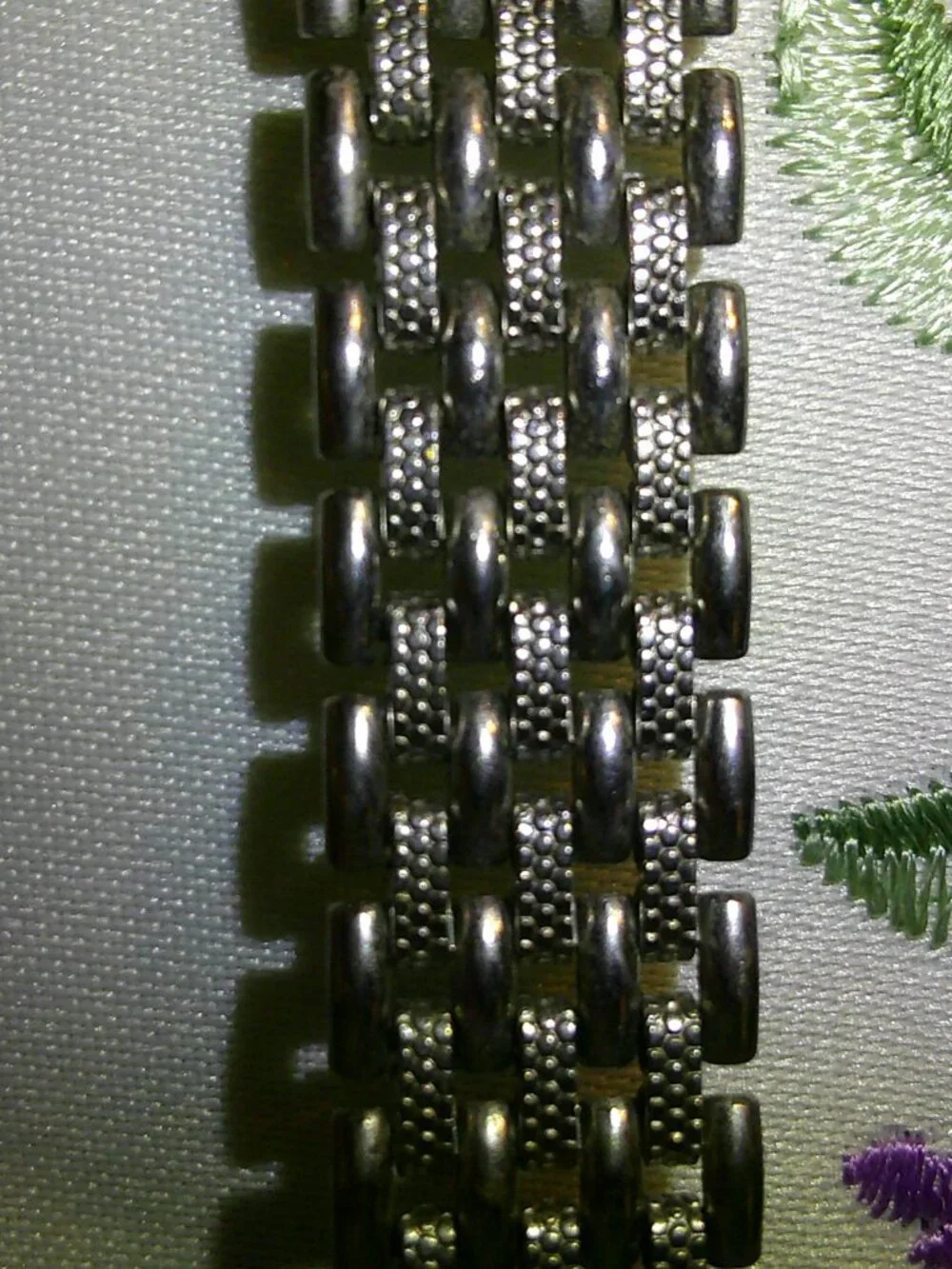 Vintage Goldette NY Bracelet Panther Link Silver Tone 7-1/4